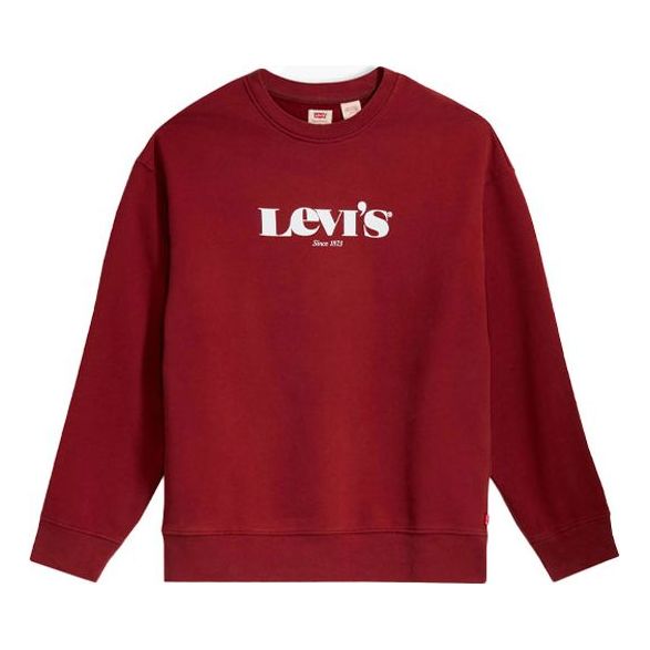 Men's Levis Pure Cotton Printing Round Neck Red Brown 38712-0023