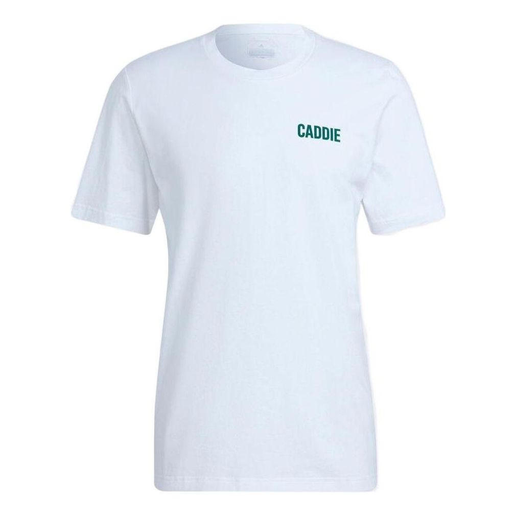 Men's adidas Alphabet Printing Round Neck Pullover Short Sleeve Japanese Version White T-Shirt HA8765