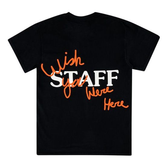 Travis Scott Unisex Cactus Jack Astroworld Staff Round-neck Printing Black TC-46