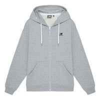 New Balance Logo Embroidered Sports Hooded Zipper Gray MDA3E013-GR