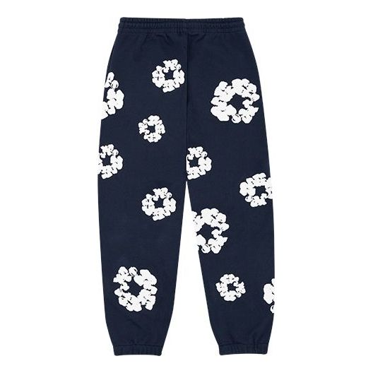 Denim Tears Cotton Wreath Logo Sweatpants 'Navy White' 401-080-30