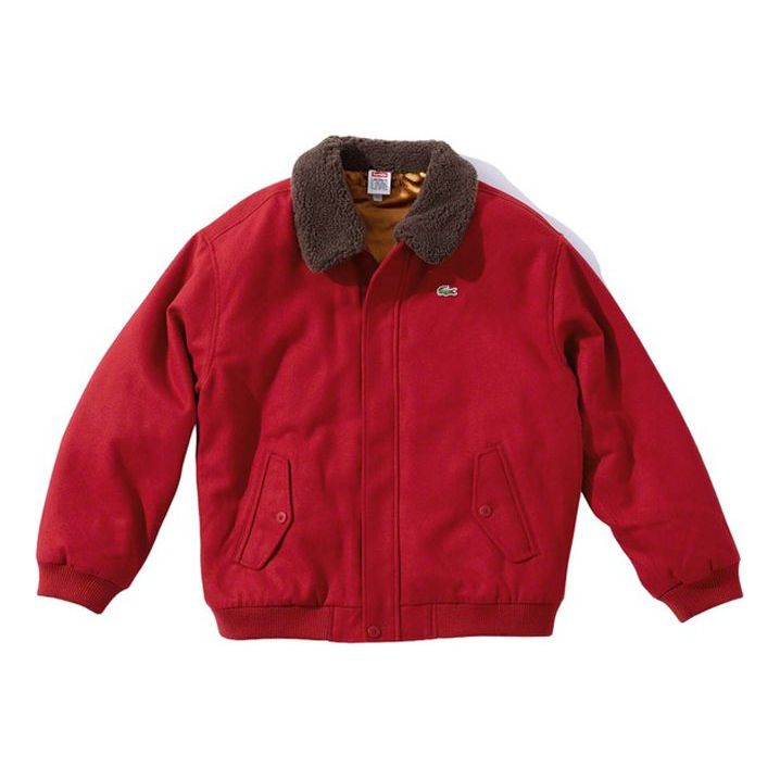 Supreme LACOSTE Wool Bomber Jacket 'Red' SUP-FW19-531