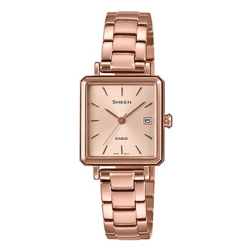 CASIO Quartz Waterproof Sapphire Crystal Stainless Steel Strap SHEEN Rose Gold Analog SHE-4537PG-4AUPR