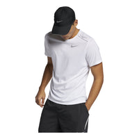Nike DRI-FIT MILER Running Quick Dry Short Sleeve Asia Sizing 'White' AJ7566-100