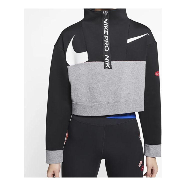 (WMNS) Nike Pro Get Fit Dri-FIT Sweatshirt Black/Gray CJ3467-010