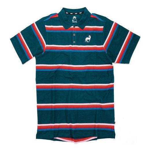 Nike SB x Parra Crossover Casual Stripe Short Sleeve polo US Edition Green Dark green CI2024-347