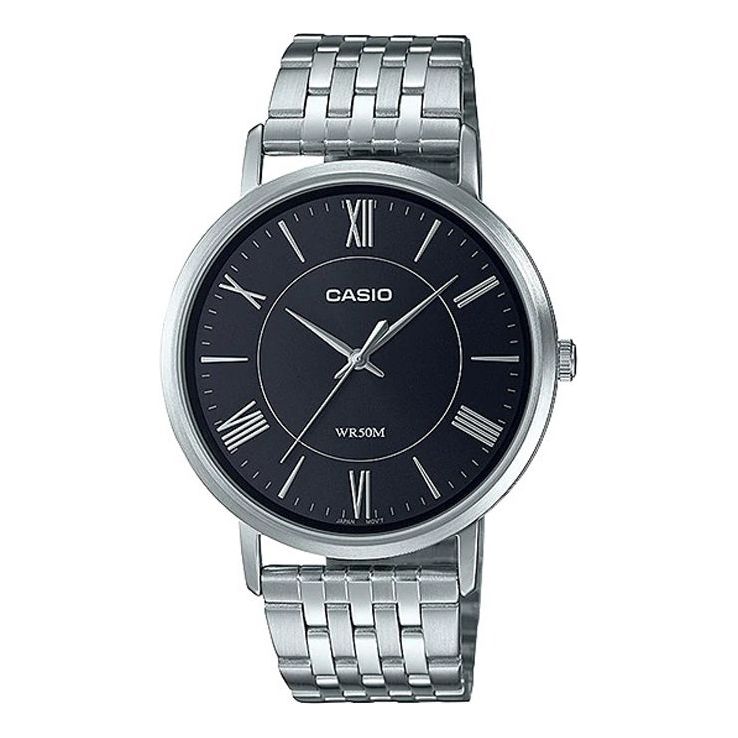 Men's CASIO Watch Series Classic Minimalistic waterproof Watch Stainless Steel Strap Mens Black Analog MTP-B110D-1AV