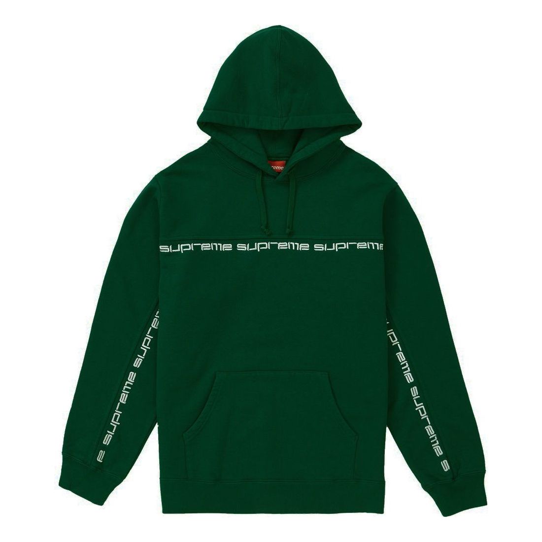 Supreme FW18 Text Stripe Hooded Sweatshirt Dark Green SUP-FW18-967