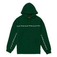 Supreme FW18 Text Stripe Hooded Sweatshirt Dark Green SUP-FW18-967