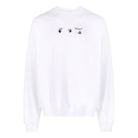 Men's Off-White FW21 Arrow Pattern Pullover Round Neck Loose Fit White OMBA054F21FLE0060110
