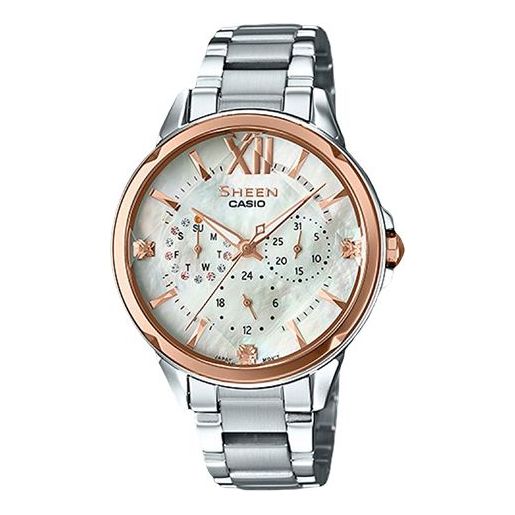 CASIO sheen Series Waterproof Quartz Stainless Steel Strap Silver Watch SHE-3056SG-7A