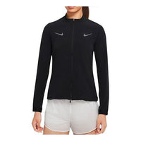 (WMNS) Nike logo Sports Running Jacket Black CU3043-010