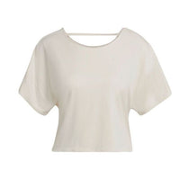 (WMNS) adidas Solid Color Sports Gym Short Sleeve Beige HD9557