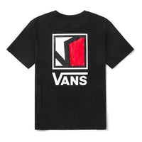 Men's Vans Logo Printing Solid Color Short Sleeve Black VN0A4P4GBLK