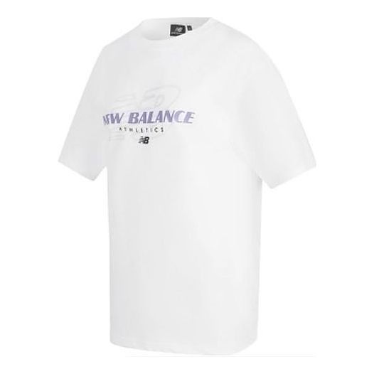 New Balance Sport Logo Tee Asia Sizing 'White Purple' 5EC2U843-WT