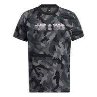 Men's adidas Sports Printing Short Sleeve Black T-Shirt HE7413