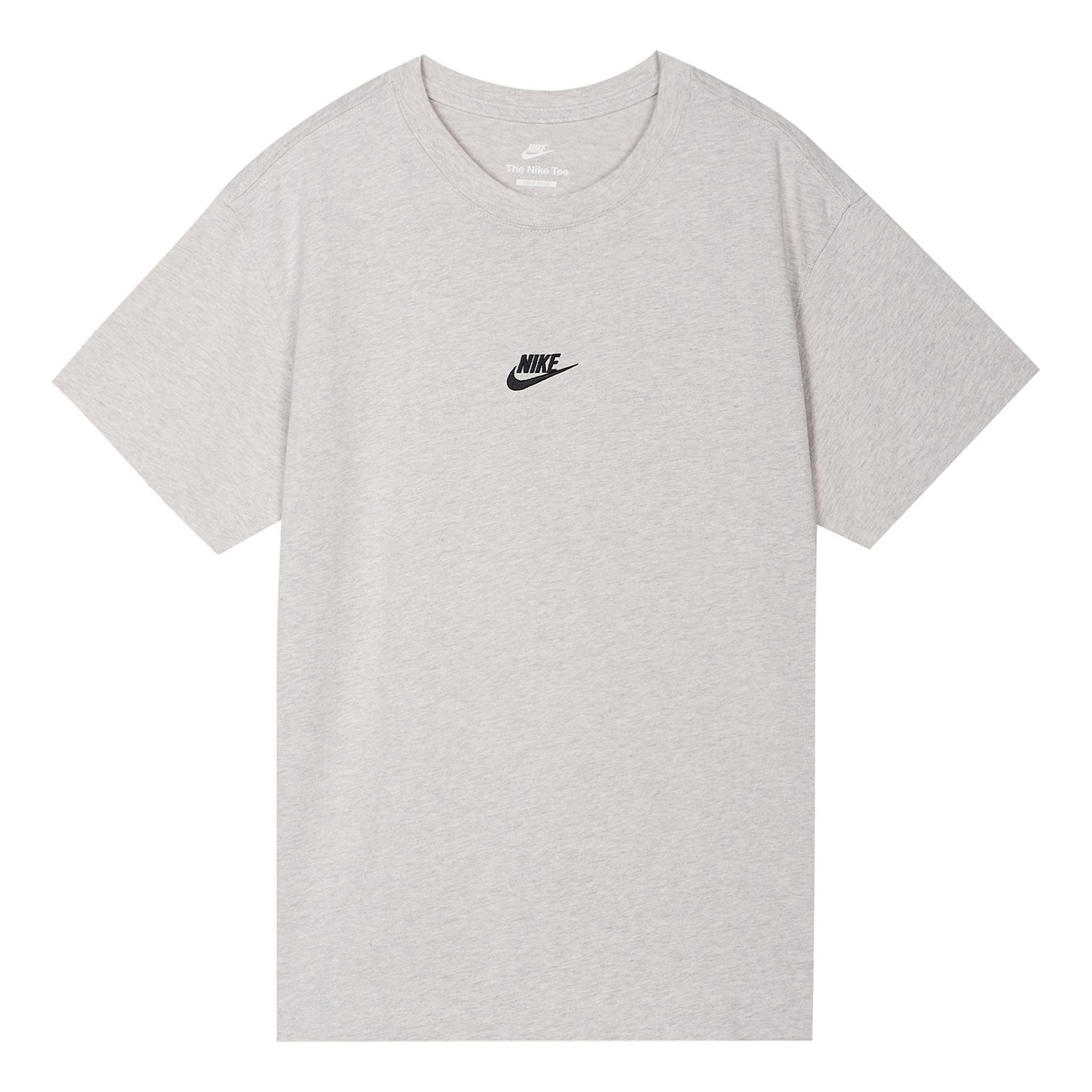 Men's Nike Solid Color Embroidered Small Label Round Neck Casual Loose Short Sleeve Light Bone T-Shirt DN5241-072