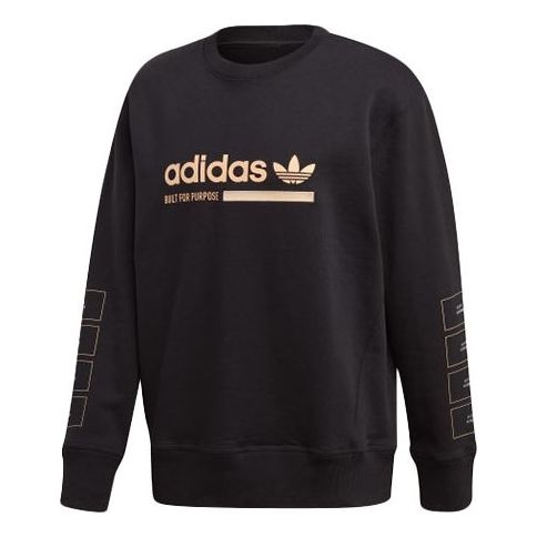 adidas originals Kaval Crew Casual Cozy Round Neck Pullover Black EB4082