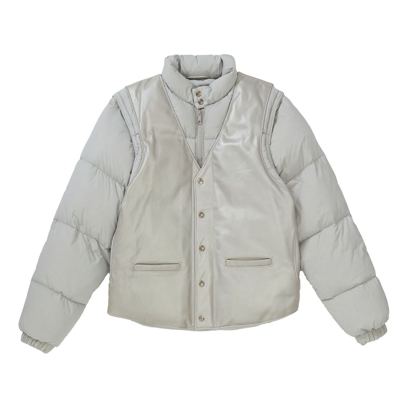 Supreme FW18 Schott Down Leather Vest Puffy 'Grey' SUP-FW18-1228