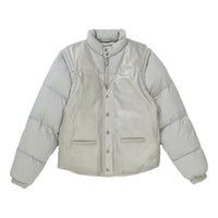 Supreme FW18 Schott Down Leather Vest Puffy 'Grey' SUP-FW18-1228