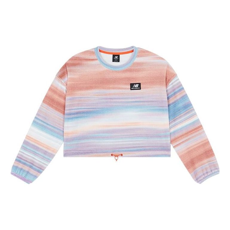 (WMNS) New Balance AT Printed Fleece Crew Asia Sizing 'White Multi' WT21523-WM