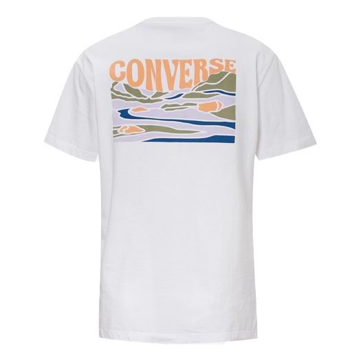 (WMNS) Converse Back Printing Sports Short Sleeve White 10019564-102