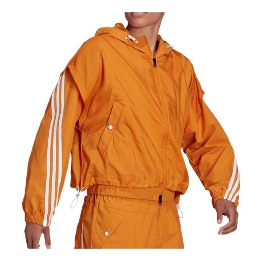 (WMNS) adidas Sportswear Future Icons 3-Stripes Woven Hooded Track Top Asia Sizing 'Orange' HA0813