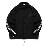 FILA FUSION Tokyo Studio Colorblock Woven Jacket Couple Style Black T11U126702F-BK