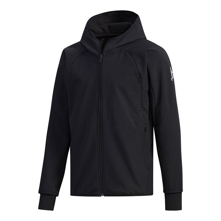 adidas M Wr Hd Jkt hooded casual Jacket Sports Black ED3726