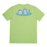 ASICS x Rick and Morty Crossover Retro Cartoon Printing Casual Round Neck Short Sleeve Couple Style Green 2203A018-300