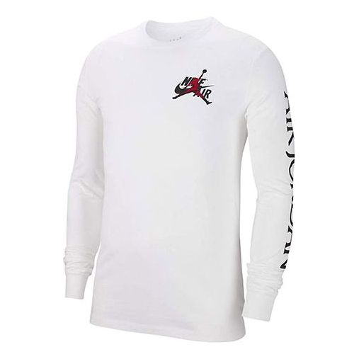 Air Jordan Casual Sports Round Neck Pullover Long Sleeves White AT8897-100