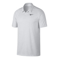 Nike Dri-fit Striped Golf Polo Shirt 'White Black' AJ5482-100