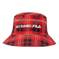 FILA Plaid Red Fisherman's Hat T13U031209F
