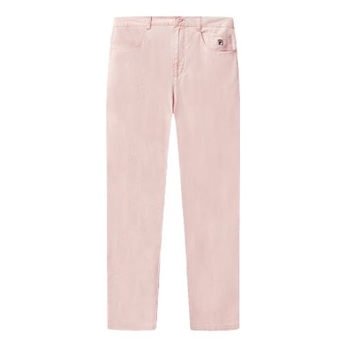 FILA Embroidered Logo Woven Casual Pants White Pink F11M038816F-PK