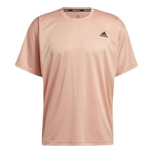 adidas Mens Yoga Tee Sports Round Neck Short Sleeve Red Pink GS2686