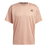 adidas Mens Yoga Tee Sports Round Neck Short Sleeve Red Pink GS2686