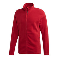 adidas Tivid Fl Jkt Solid Color Zipper Stand Collar Casual Jacket Red DZ5944