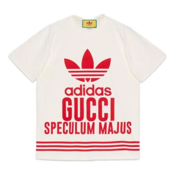 Gucci x adidas Cotton T-shirt 'White Red' 717422XJEXI9095