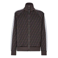 Men's FENDI Prints On Knit Sports Brown FAF576AB86F13IZ