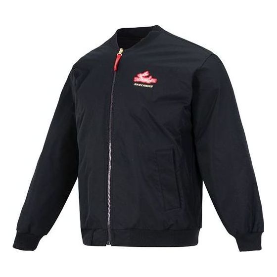 Skechers Letter Embroidery Reversible Padded Jacket 'Black Red' L123M001-0018