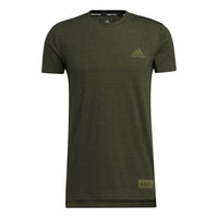 adidas Stu Tech Tee Solid Color Training Sports Short Sleeve Green GM0628