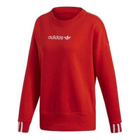 (WMNS) adidas originals Round Neck Pullover Red DU7192