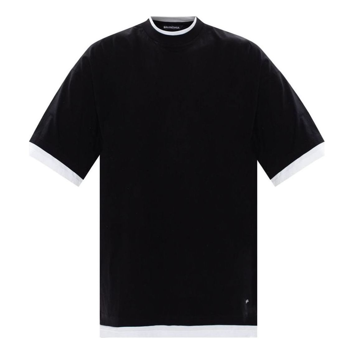 Balenciaga Layered T-shirt Oversized 'Black White' 644693TIVG61070