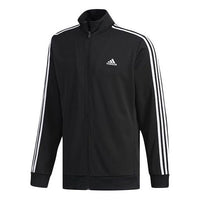 adidas Stripe Zipper Casual Sports Jacket Black DV1099