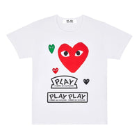 COMME des GARCONS PLAY Red Short Sleeve White T-Shirt AZ-T279-051