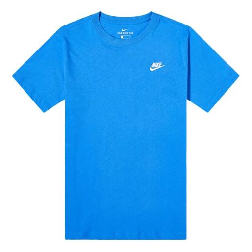 Nike Swoosh Logo Pure Cotton Short Sleeve Blue AR4997-402