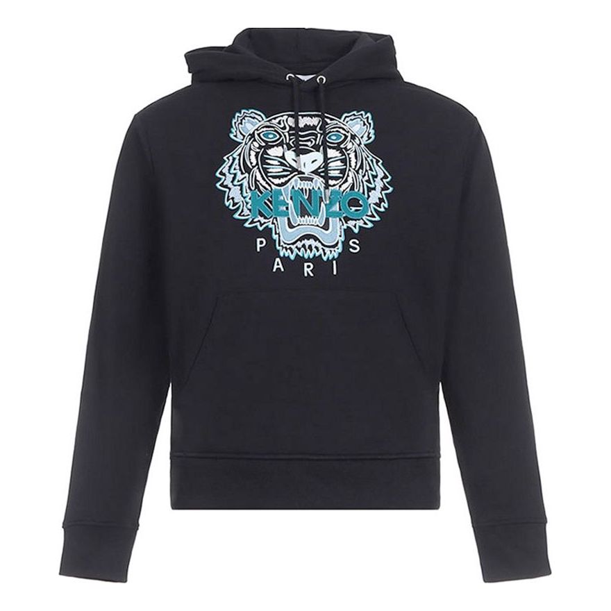KENZO FW20 Tiger Head Hoodie 'Black Teal' FA65SW3104XA-99