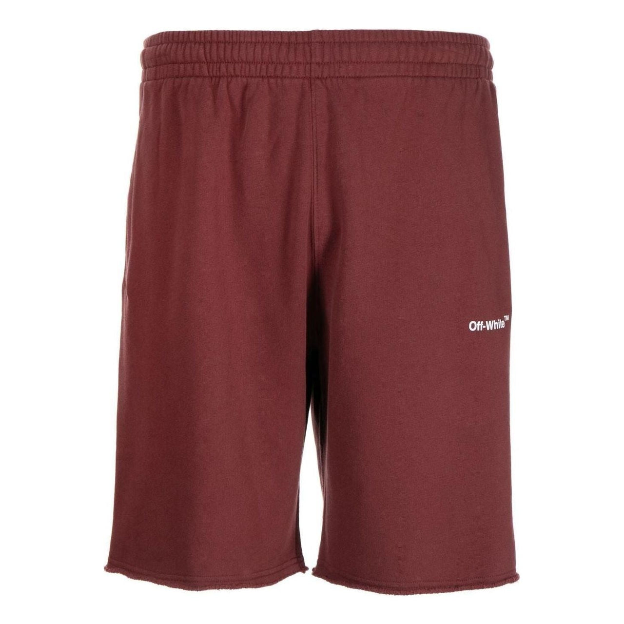 Men's Off-White FW22 Stripe Logo Printing Sports Shorts Version Red OMCI006F22FLE0011280
