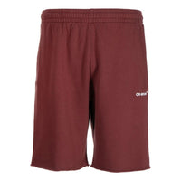Men's Off-White FW22 Stripe Logo Printing Sports Shorts Version Red OMCI006F22FLE0011280
