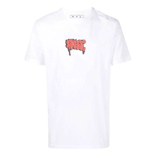 Off-White SS21 Logo Printing Round Neck Pullover Short Sleeve White OMAA027R21JER0100125